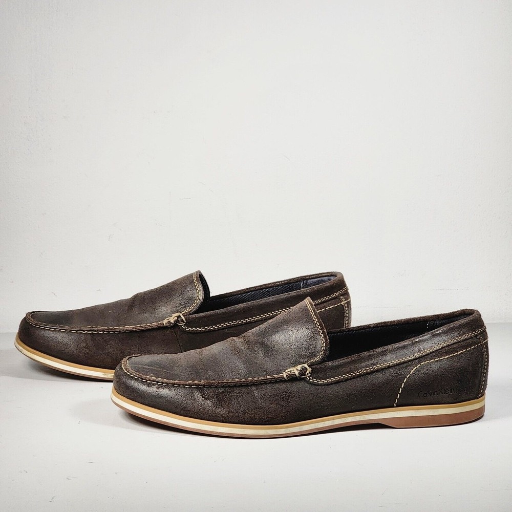 Calvin Klein Hamond S1564 Men's Slip on Leather Loafers size 11
